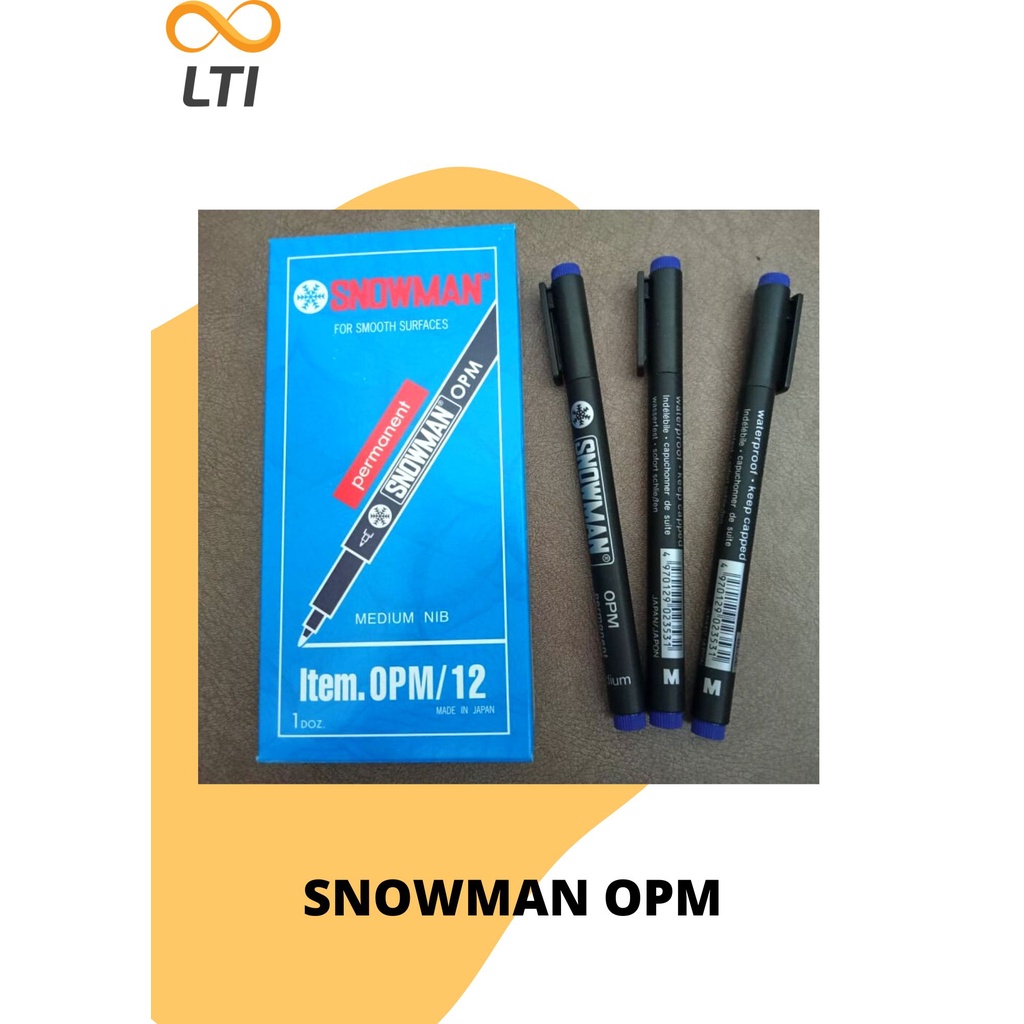 

Spidol Permanen Snowman - OPM UK. Medium Biru - HEMAT