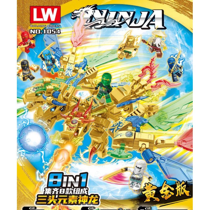 mainan Ninjago dragon robot naga bersayap + orang lengkap bagus superhero bricks marvel avengers nar