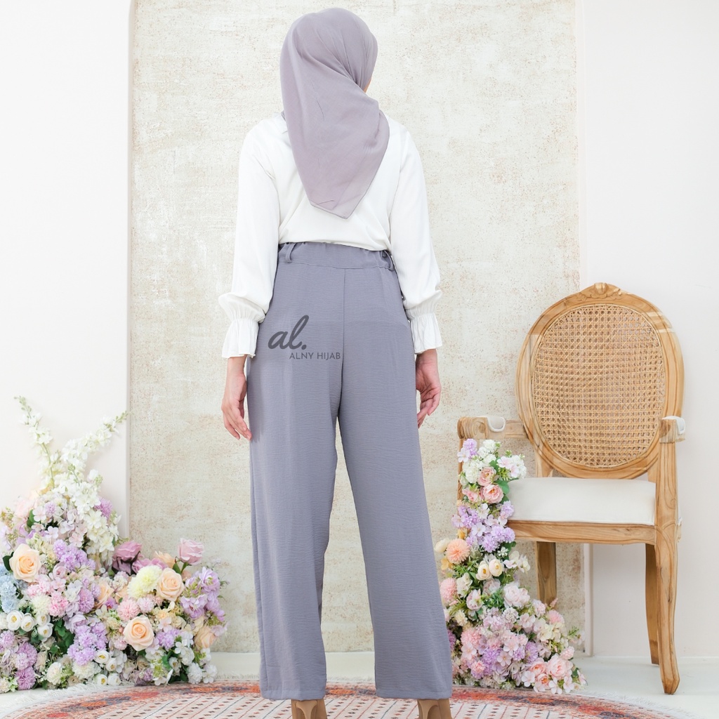 Premium Celana Kulot Crinkle Highwaist Wanita Loose Cullote Pants