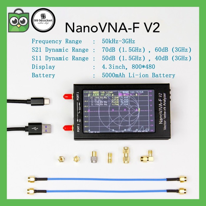 Kual Nanovna-F V2 50Khz-3Ghz Vector Network Analyzer Nano Vna F Swr Antena