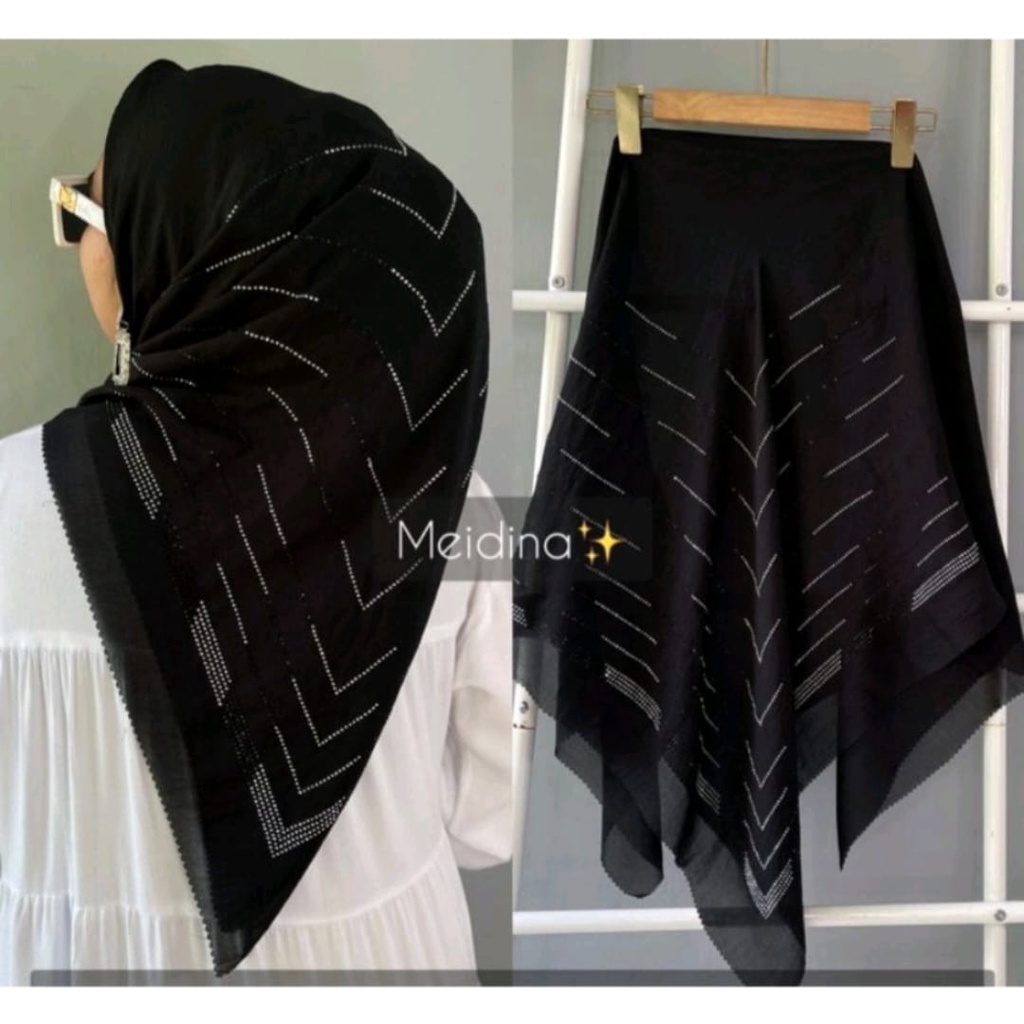 JILBAB SEGI EMPAT SWAROSKI / HIJAB SEGI EMPAT PAYET MAHKOTA
