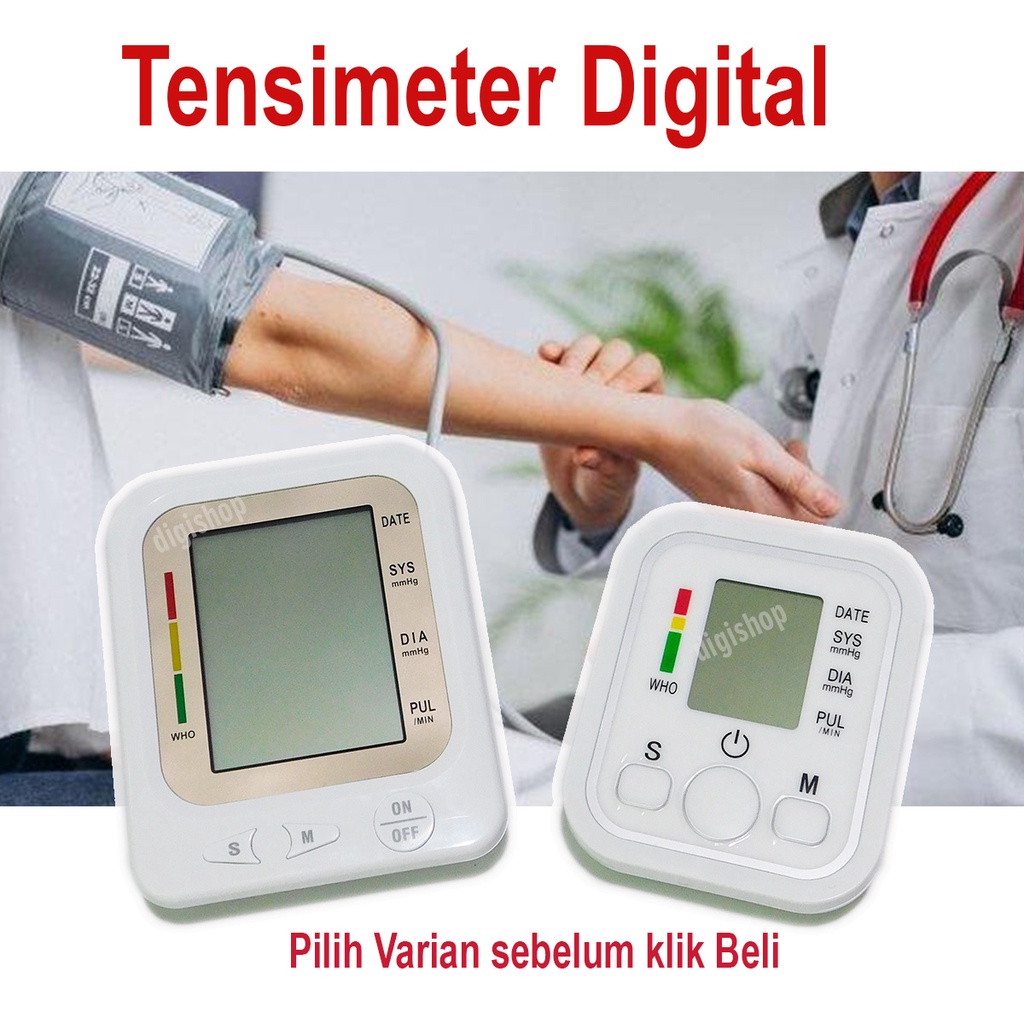Tensimeter Tensi Meter Pengukur Tekanan Blood Pressure Monitor Portable Digital Darah Alat