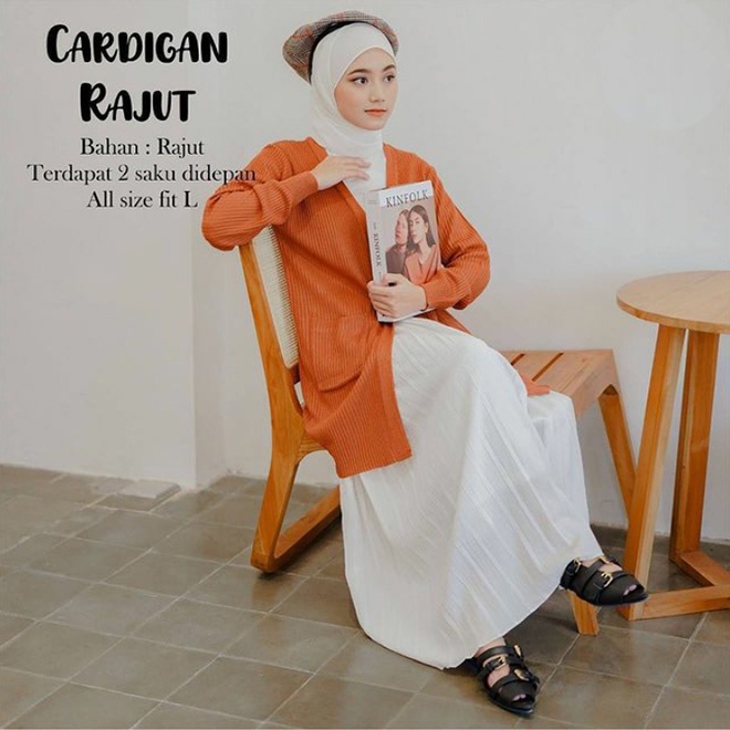 Cardigan wanita belle cardy bahan rajut tebal ukuran size L LD 110 banyak pilihan warna