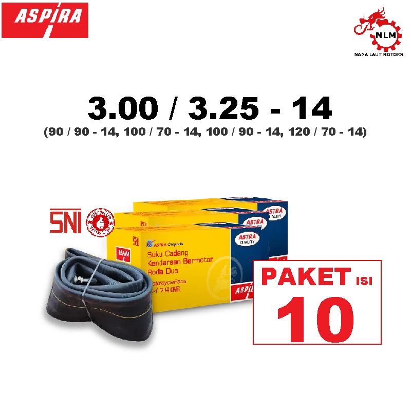 PAKET ASPIRA Ban Dalam 300/325-14 isi 10 PCS