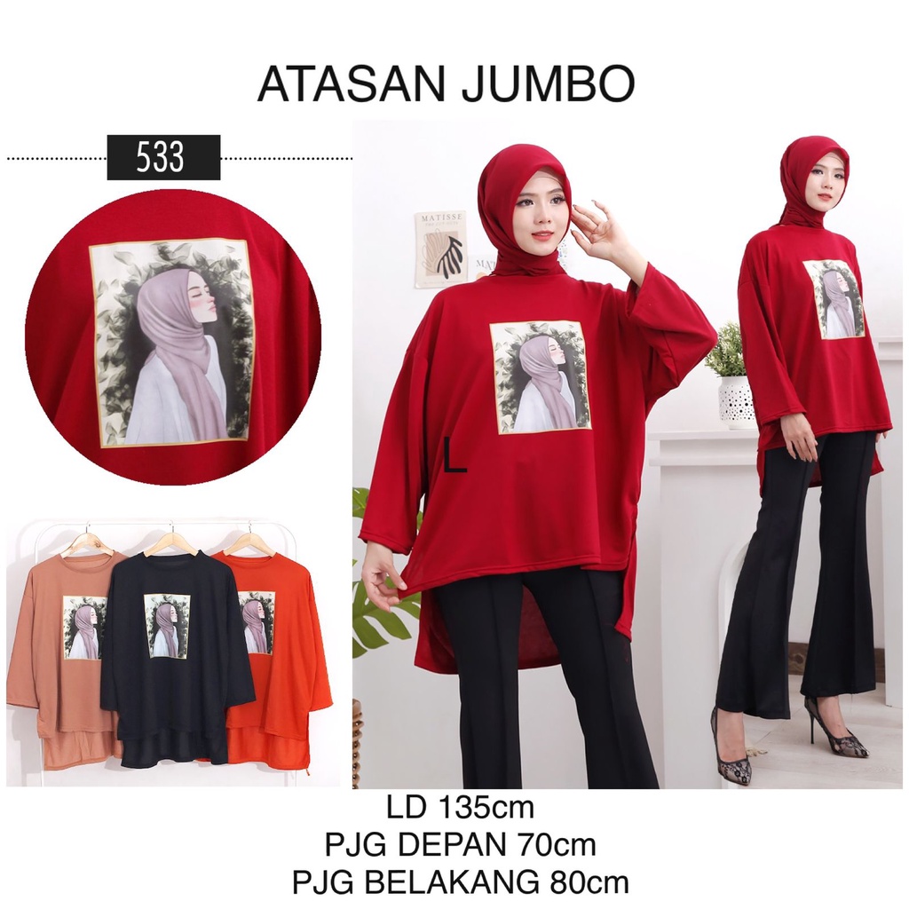 GR ATASAN OVERSIZE JUMBO BASIC KAOS VIRAL SR553