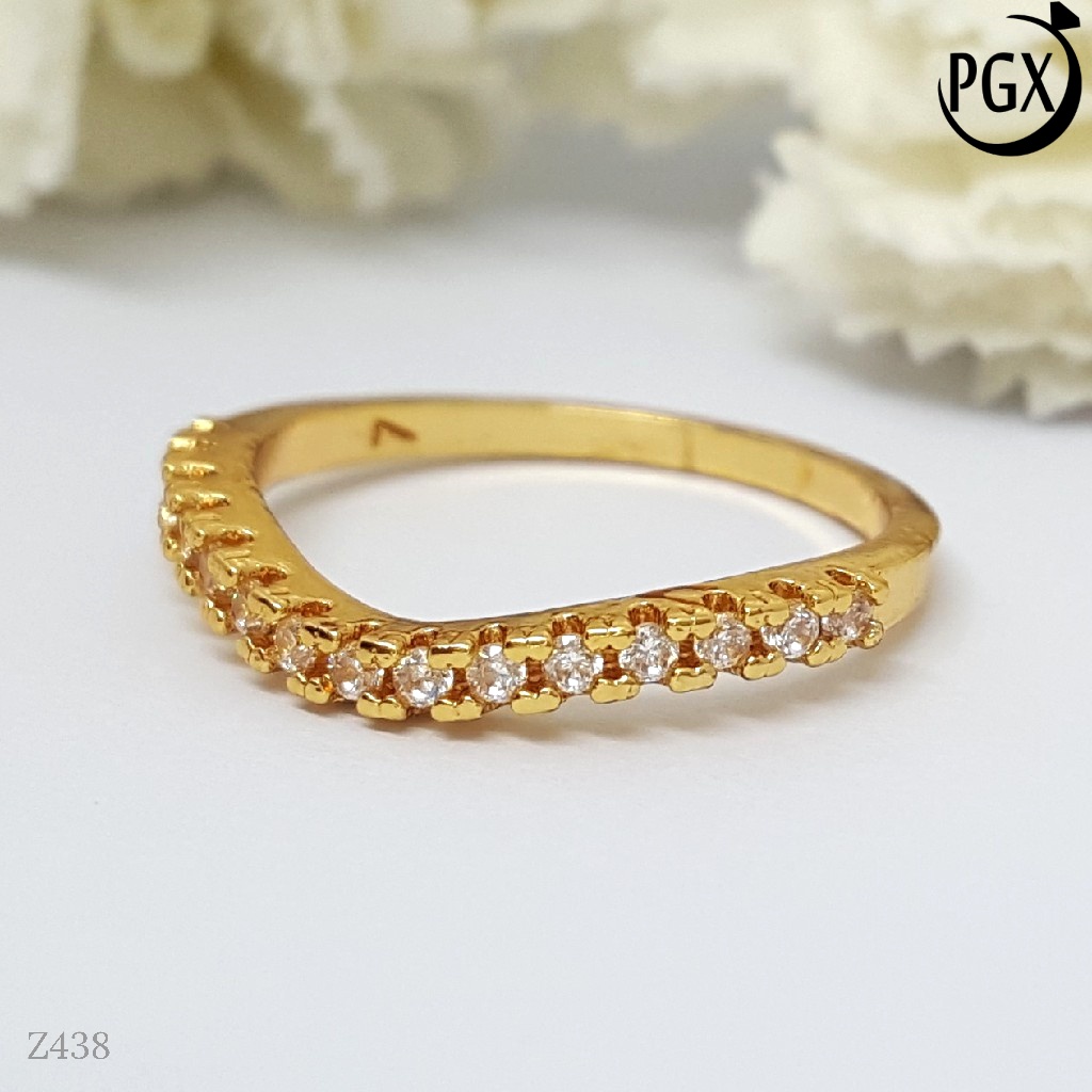 PGX Cincin Xuping Wanita Perhiasan Lapis Emas Aksesoris Fashion Premium - Z438