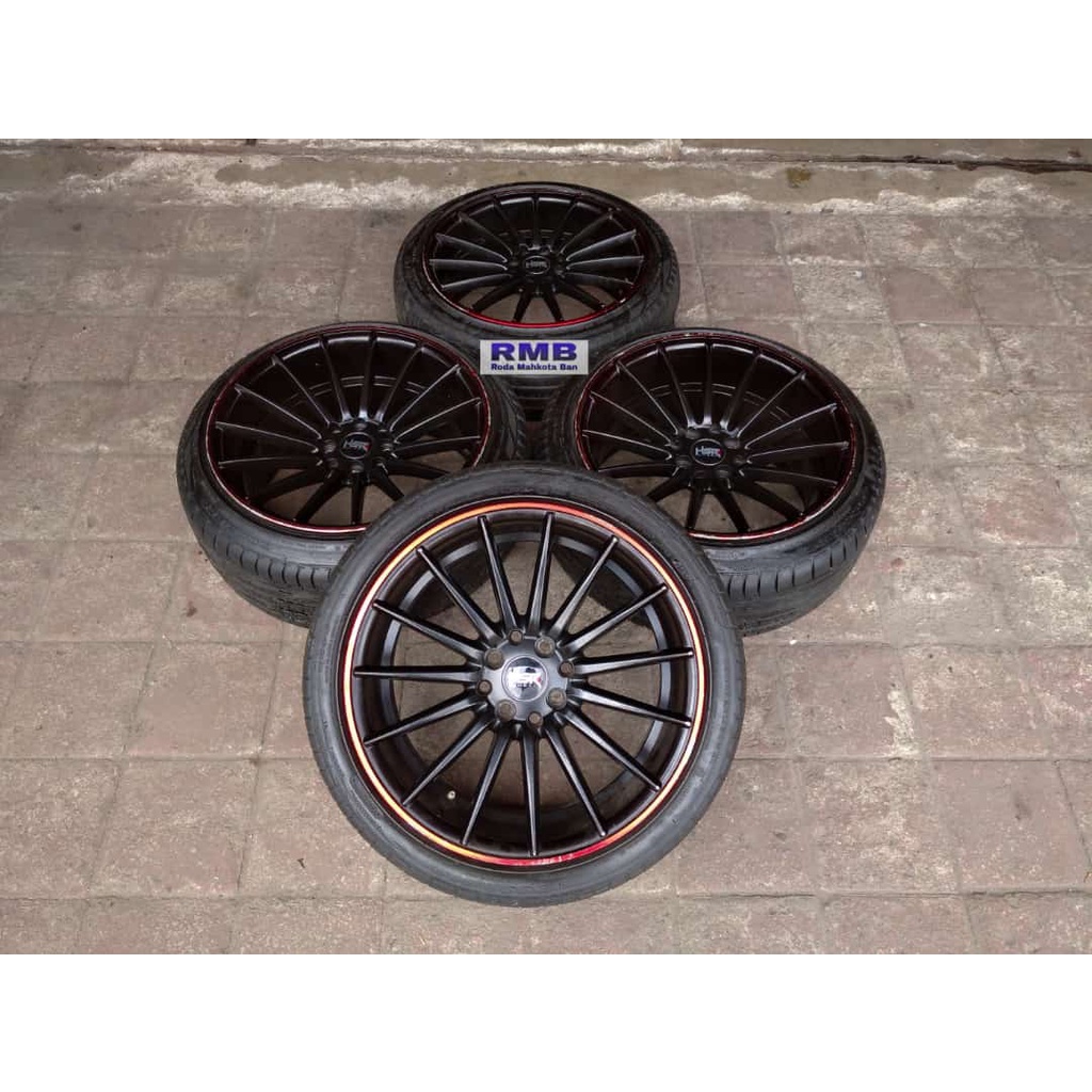 Velg Mobil Bekas Copotan Model HSR Tsukuba Ring 17 + Ban 205 45 R17 Jazz Vios Yaris Mobilio