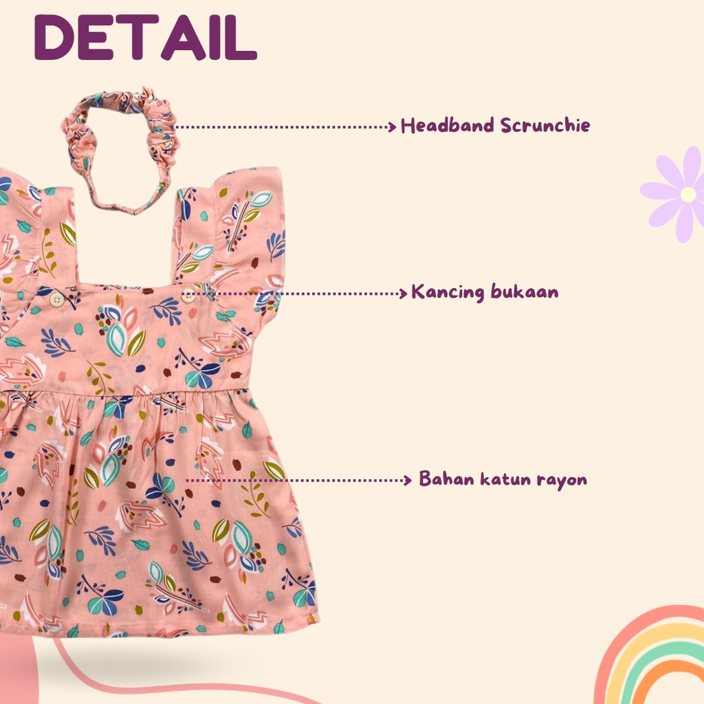 3-18 BULAN DRESS BAYI AMORA BAJU BAYI PEREMPUAN