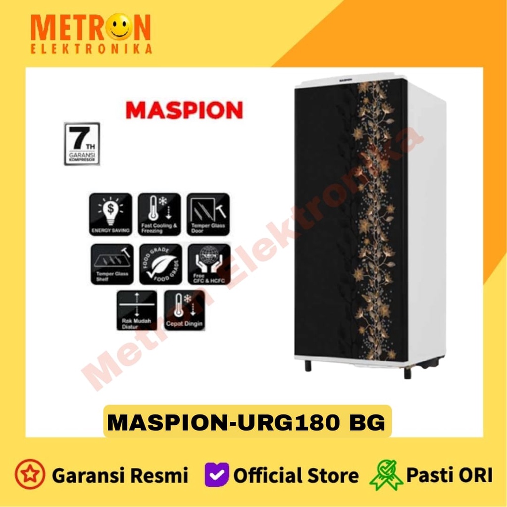 MASPION URG 180 FM BG BLACK LEMARI ES 1 PINTU / URG180FMBG