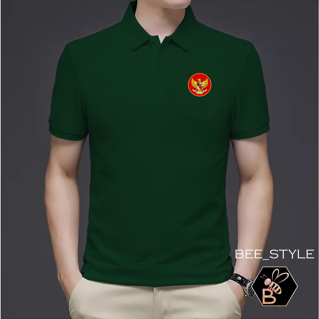 Kaos Kerah Pria Logo Garuda / Kaos Polo Garuda Merah / Kaos Pria Polo Shirt