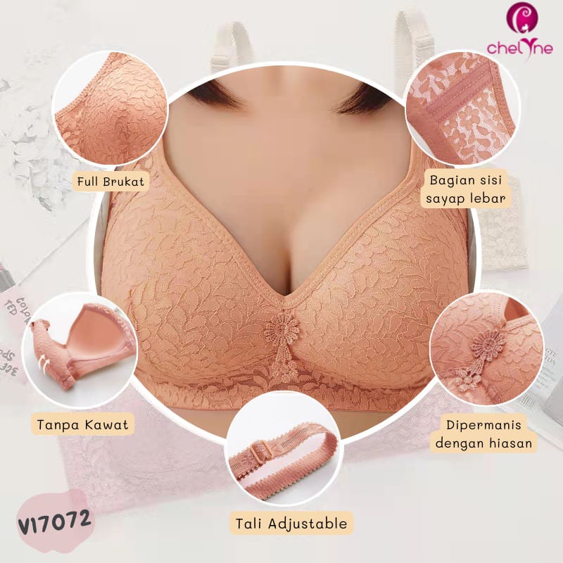 BH Chelyne Big Size Wanita V17072 / B668 Jumbo - Full Cup Bra - Daily Bra