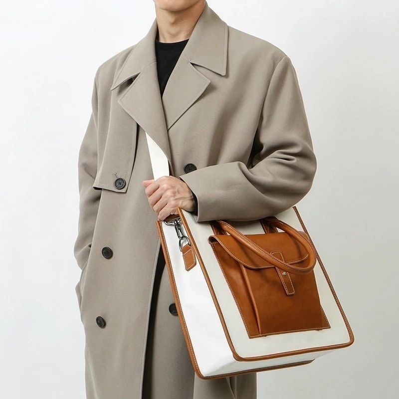 ZRA MAN SQUARE TOTE BAG WITH HANDLE