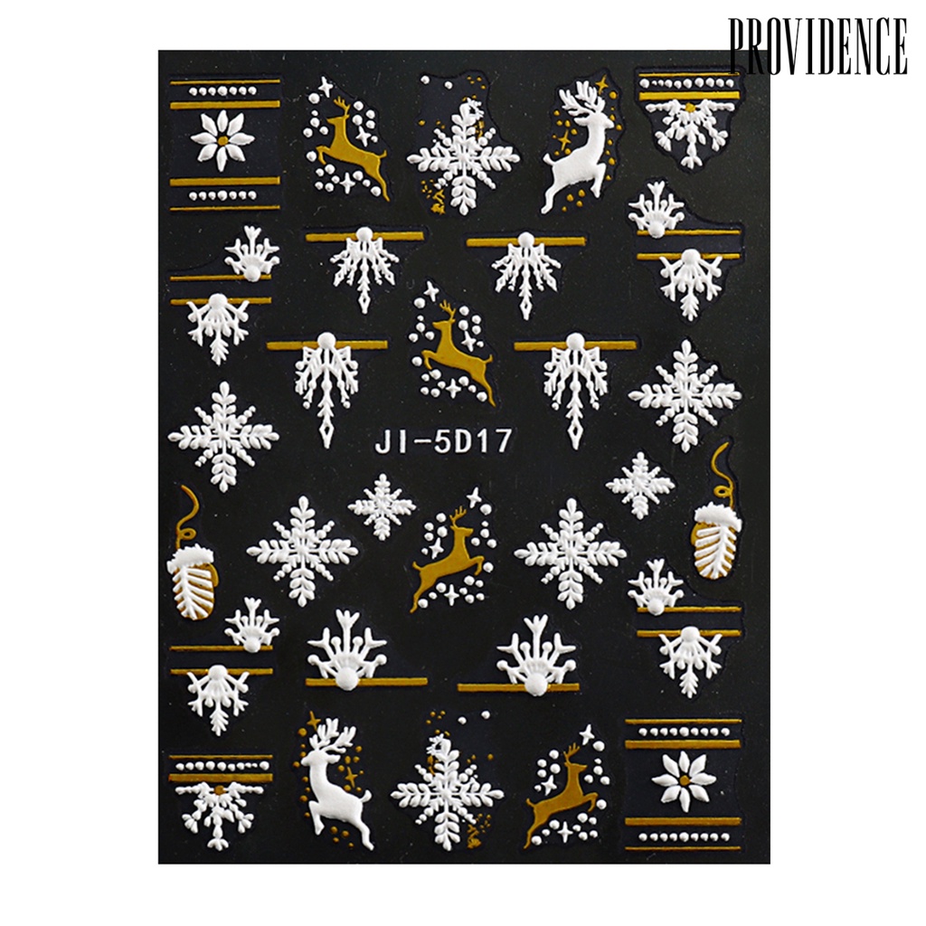 Stiker Kuku 3D Motif Snowflake Natal Untuk Wanita