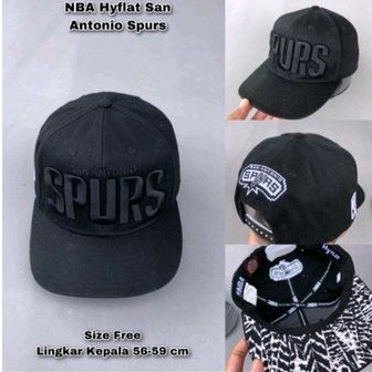 topi snapback caps hyflat x nba san Antonio spurs hitam