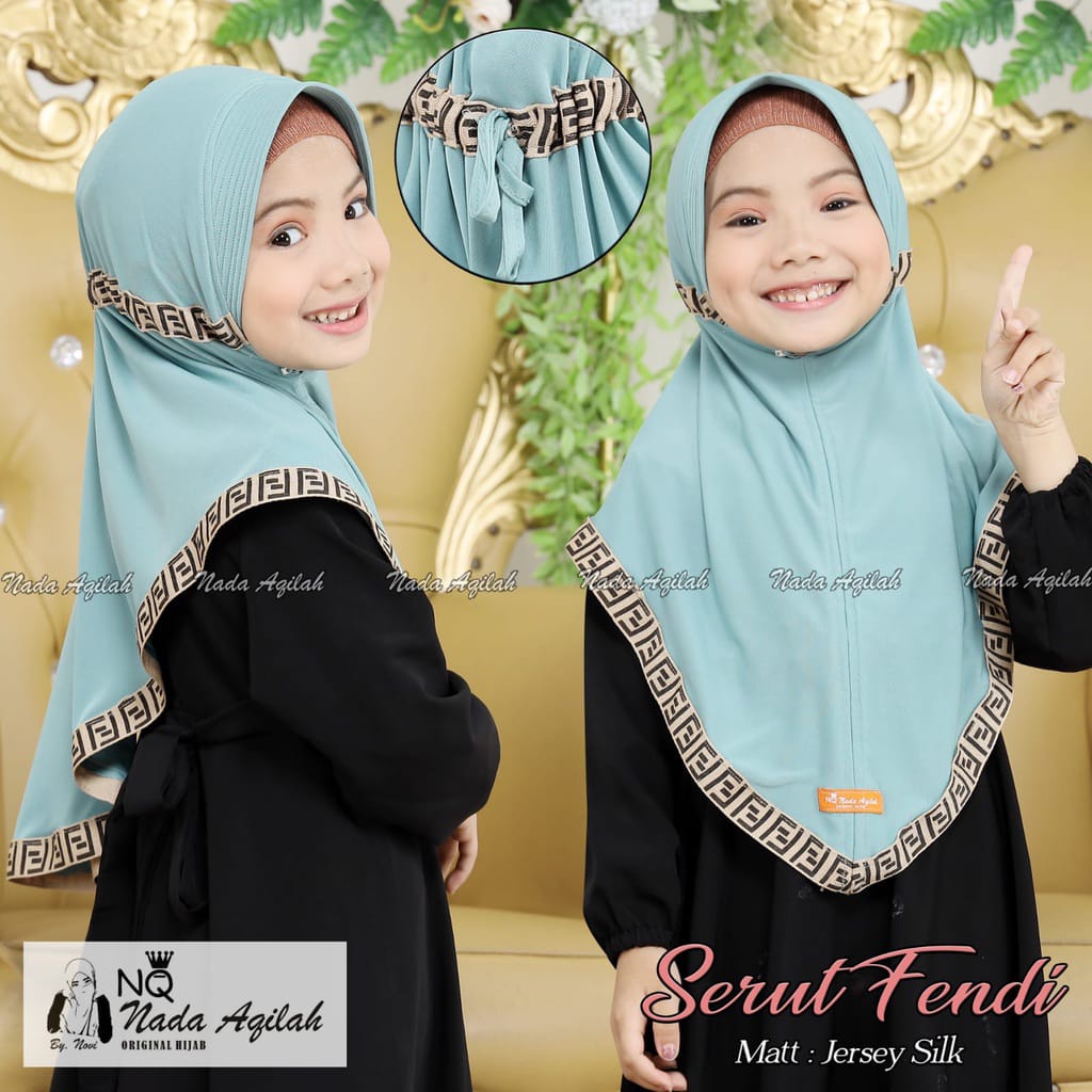 Hijab Kerudung Jilbab Bergo Serut Anak Anak TK SD 4 10 Tahun Sefty Fendy Original By NQ Hijab Kekini
