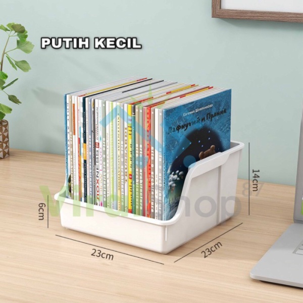 Dijual Rak Box Penyimpanan Buku File Box Plastik Serbaguna Storage Fordable - Kecil Putih Diskon