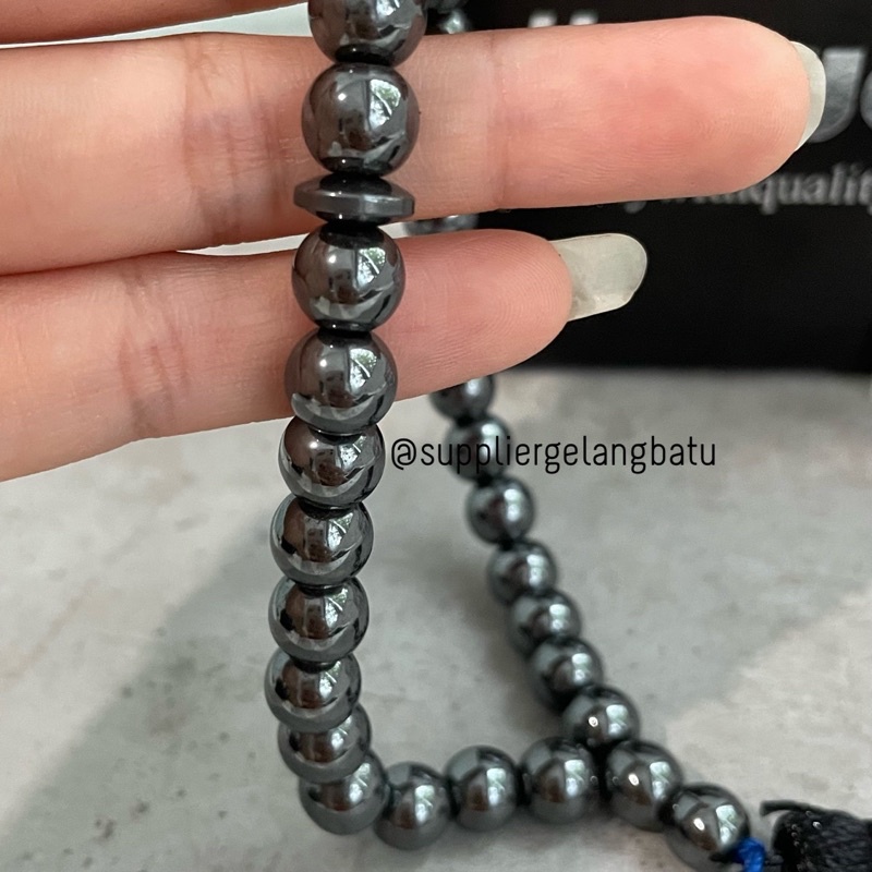 Tasbih Kesehatan Hematite 33butir premium tasbih tangan
