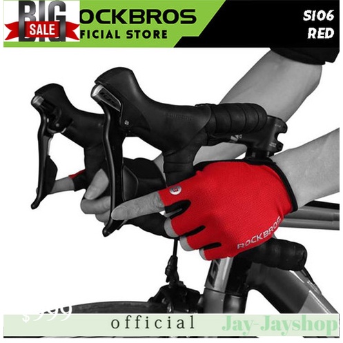 Rockbros Sarung Tangan Sepeda Olahraga S106 Gel PAD Pria Wanita Half Finger Glove TERLARIS