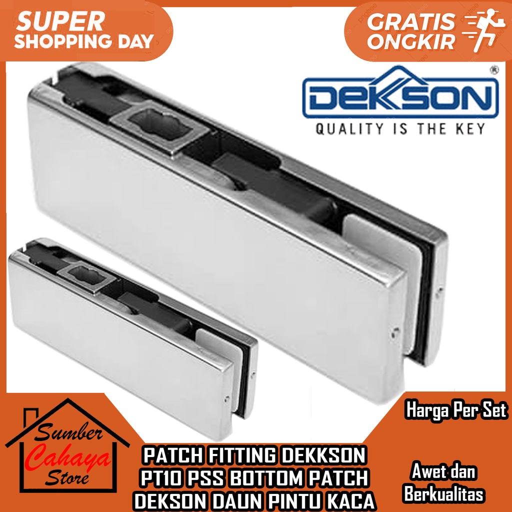 PATCH FITTING PINTU KACA KACE TEMPERED DEKKSON PT 10 BOTTOM PATH FITING DEKSON BOTOM TEMPERET TEMPRE