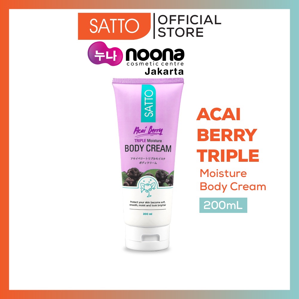 SATTO ACAI BERRY TRIPLPE MOISTURE WHITENING BODY CREAM 200GR