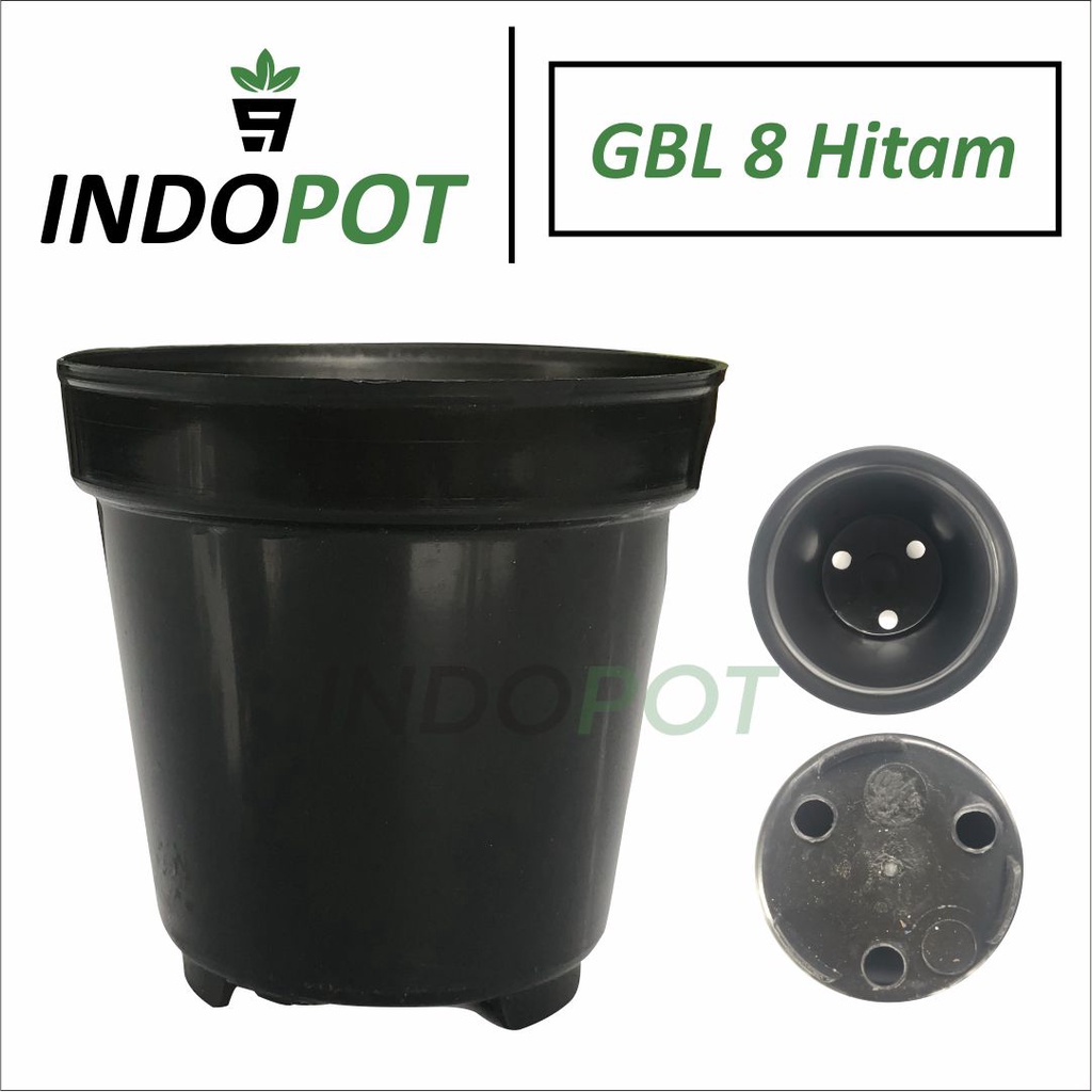 Pot GBL 8 Hitam - Pot Kecil 8cm Pot Bibit Tanaman Bunga Hias - Pot Hitam