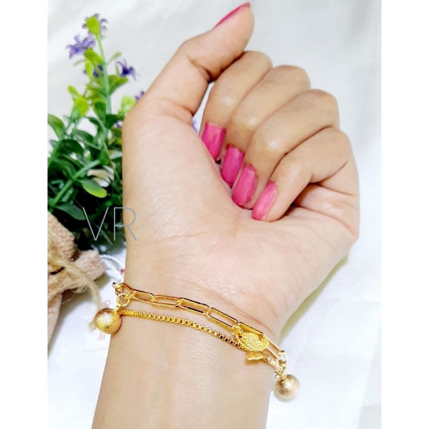 GELANG XUPING 2 LEYER.GELANG EMAS GELANG MURAH GELANG RANTAI EMAS XUPING ASLI