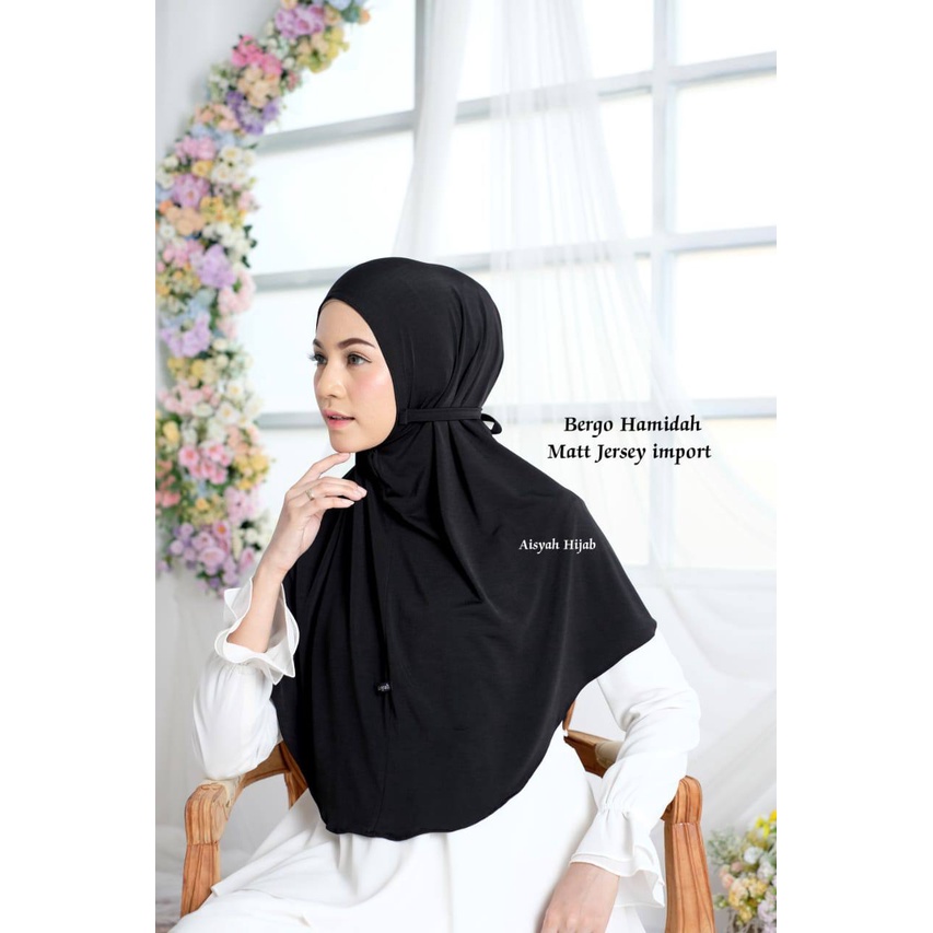 [Grosir Hijab 10pcs] Hijab Bergo Hamidah Aisyah Jilbab Bergo Tali Premium Jilbab Instan Jersy Premiu