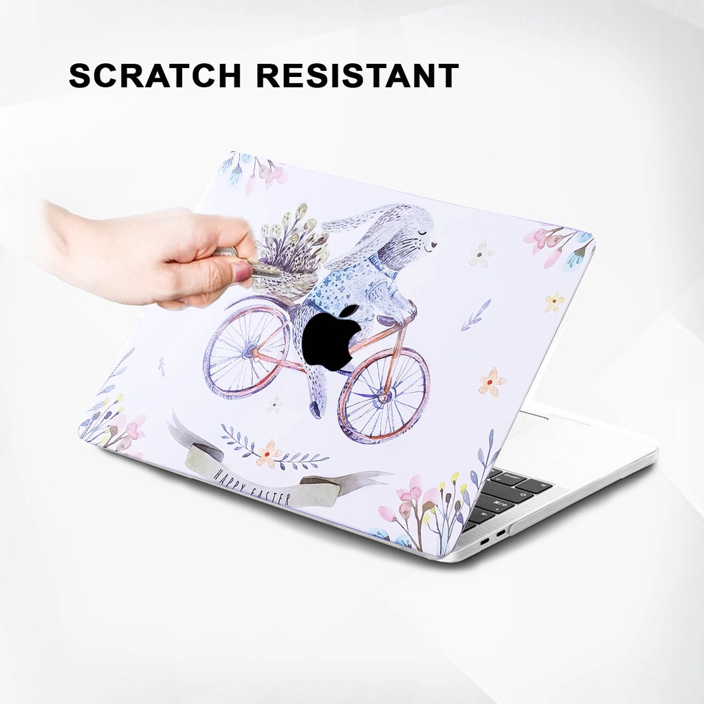 Case Casing Protective Pelindung Laptop Macbook Air Pro 13 14 16 M1 M2 2017 2018 2019 2020 2021 A1932 A2179 A2337 A1706 A1708 A1989 A2159 A2251 A2289 A2338 A2442 A2485 A2681 Gambar Kartun Cartoon Rabbit Kelinci Warna Putih White Motif Lucu Murah Premium