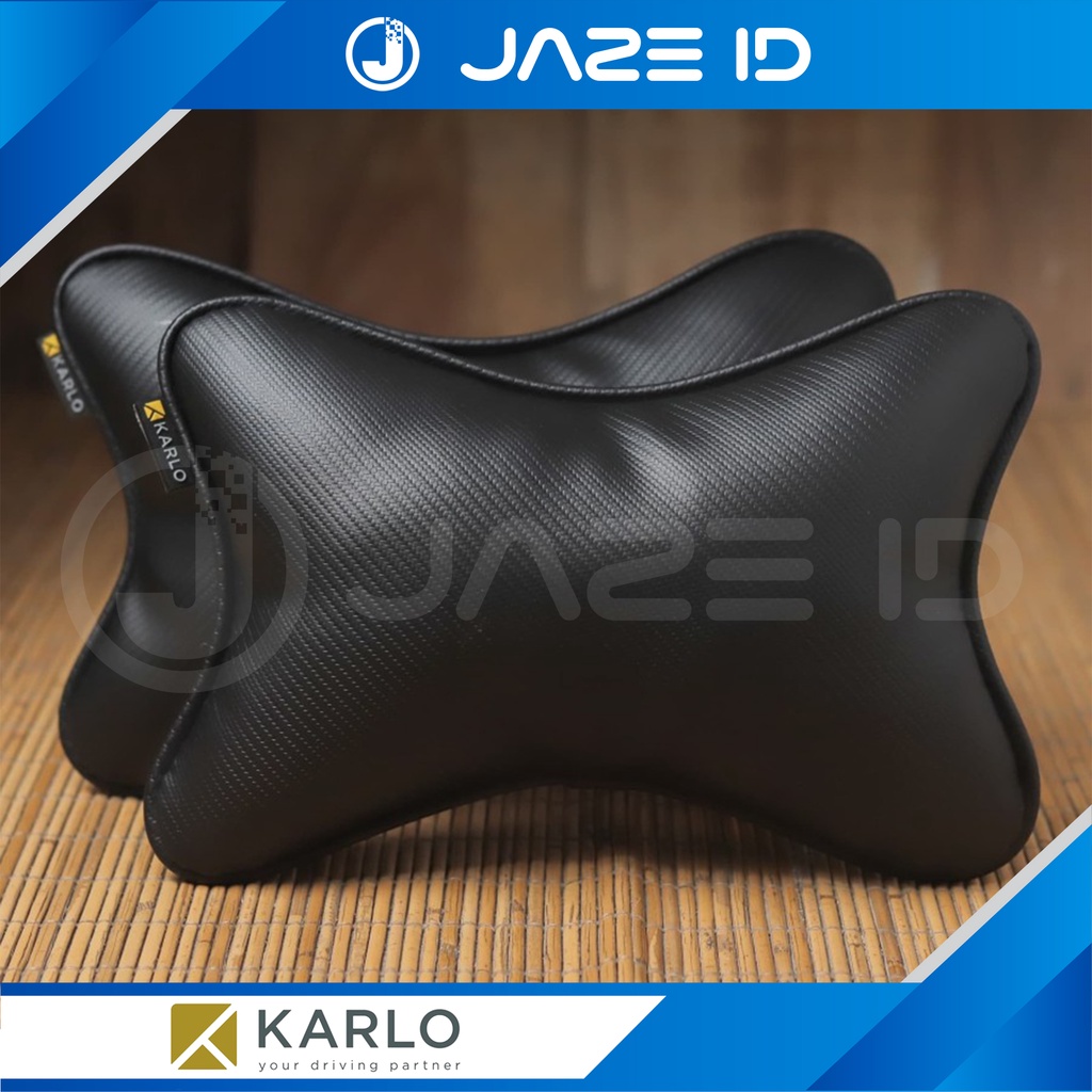 Karlo Bantal Premium Leher Kepala Mobil Basic Black Hitam