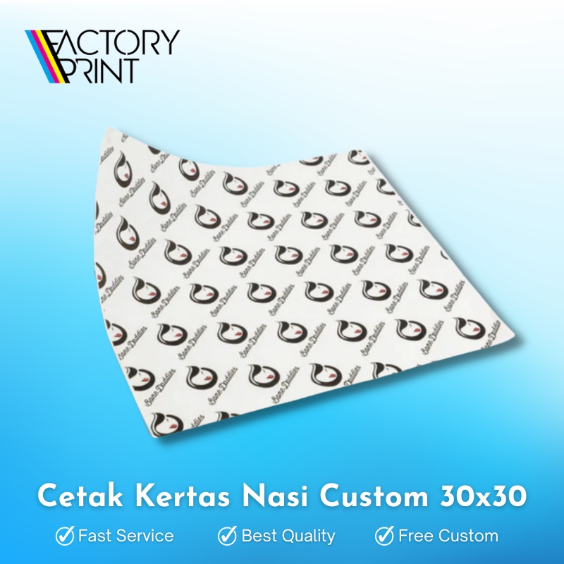 

CETAK KERTAS NASI CUSTOM | KERTAS NASI KFC | KERTAS NASI PUTIH CUSTOM | UKURAN 30X30CM