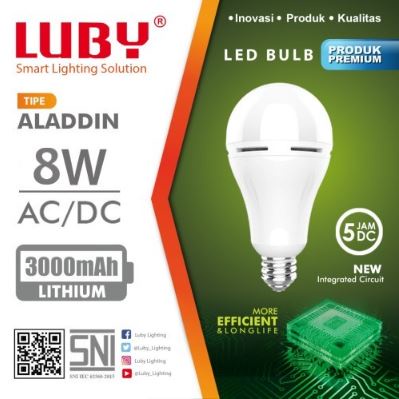 Lampu LED emergency LUBY Aladdin 8w 8 watt