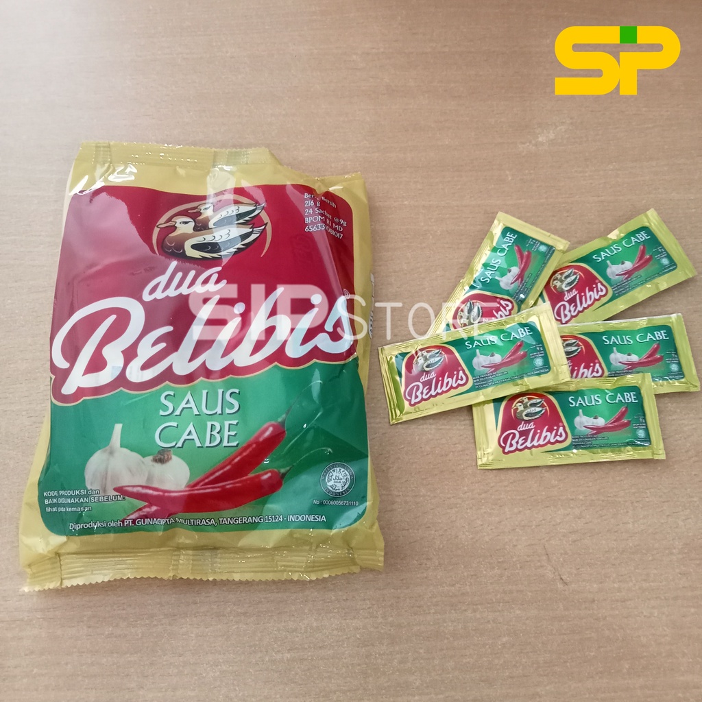 Saos Cabe DUA BELIBIS / Saus Sambal Hot Chili / Saus Cabe Belibis Sachet 24 x 9 gr