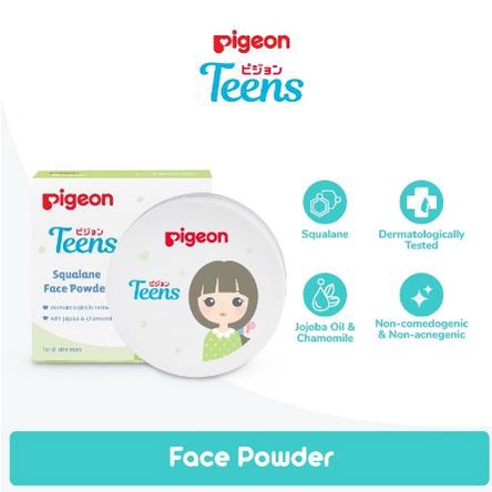 * NCC * Pigeon Teens Compact Powder Natural Innocent Look Bedak Wajah Padat Dan Tabur With UV Protection