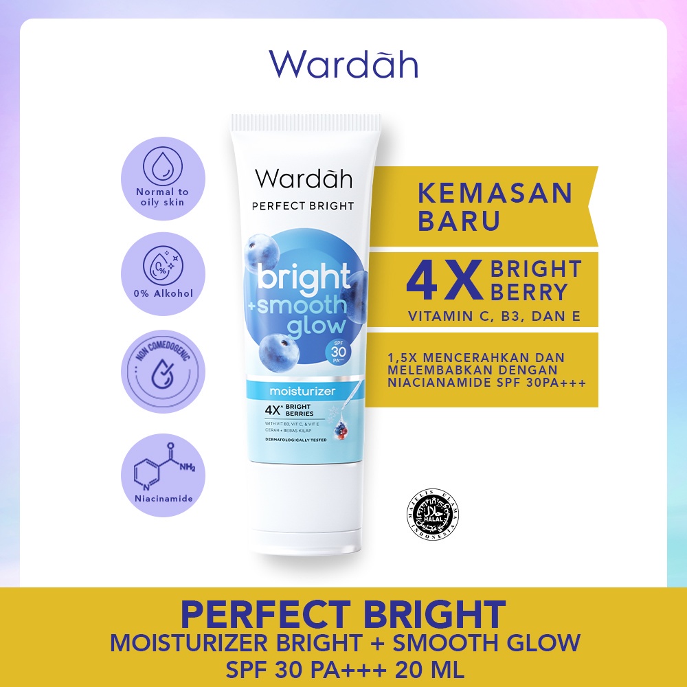 Wardah Perfect Bright Moisturizer Bright + Smooth Glow spf 30 , 20 ml