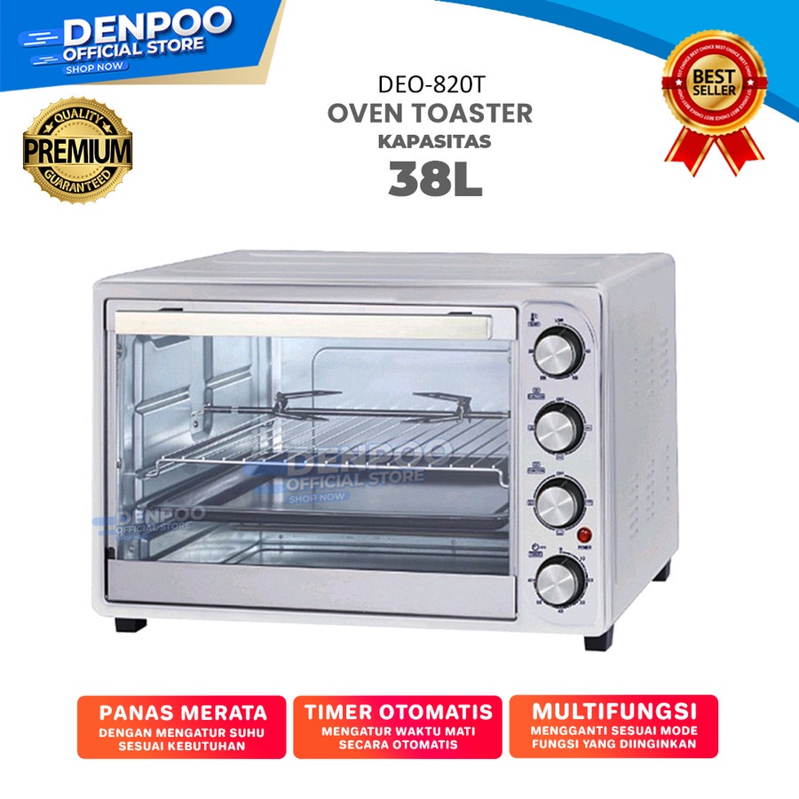 Oven Listrik Denpoo DEO820 38 Liter Stainless Steel