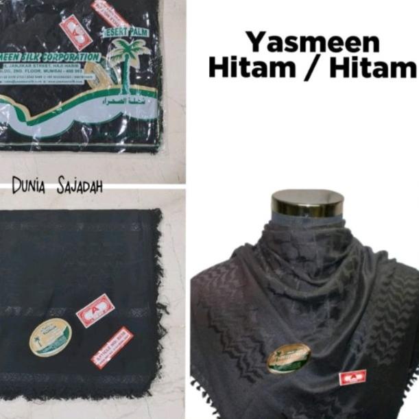 Sorban India Arafat Hitam Putih / Sorban Putih Kotak - Putih-Hitam