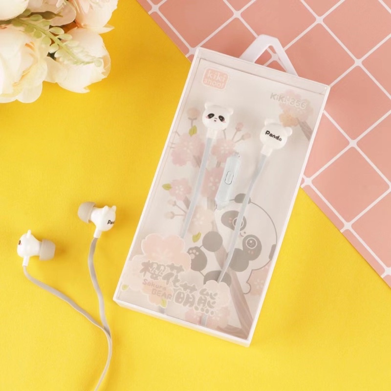 [ KI 356 ] Headset Earphone Lovely earphone PANDA /Earphone Karakter panda CUTE