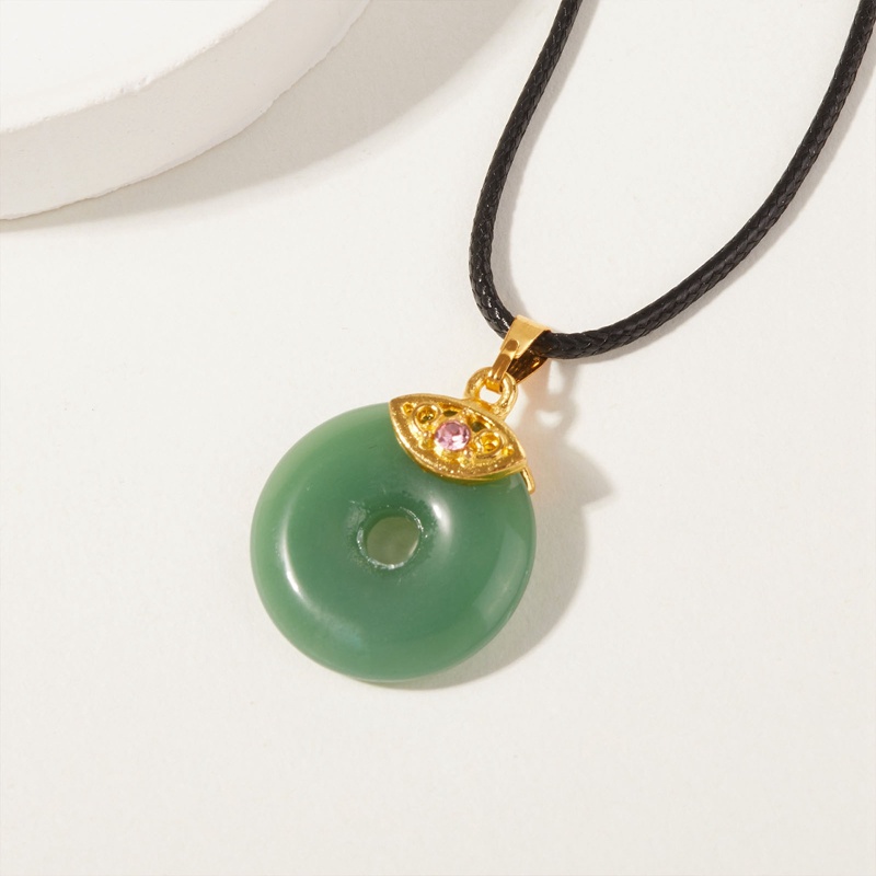 Fancyqube Kalung Liontin Giok Hetian Bahan 925 Silver Gaya China Untuk Hadiah