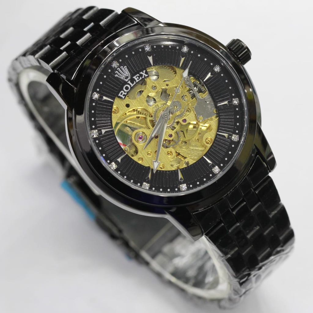 JAM TANGAN PRIA AUTOMATIC ROLEX SKELETON PREMIUM/JAM TANGAN PRIA STAINLESS STEEL/