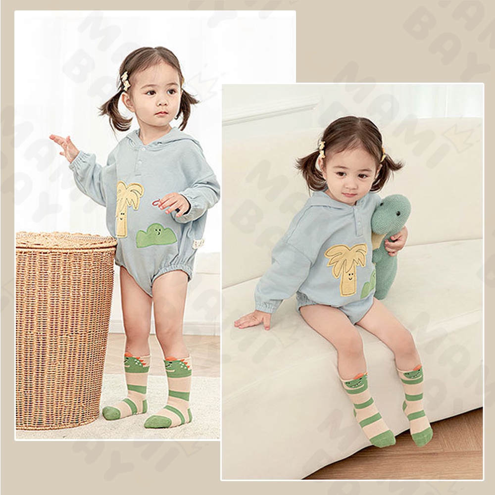 OKEYI Kaos kaki panjang bayi 0-3 tahun Kaus kaki bayi anti slip motif hewan Baby Socks