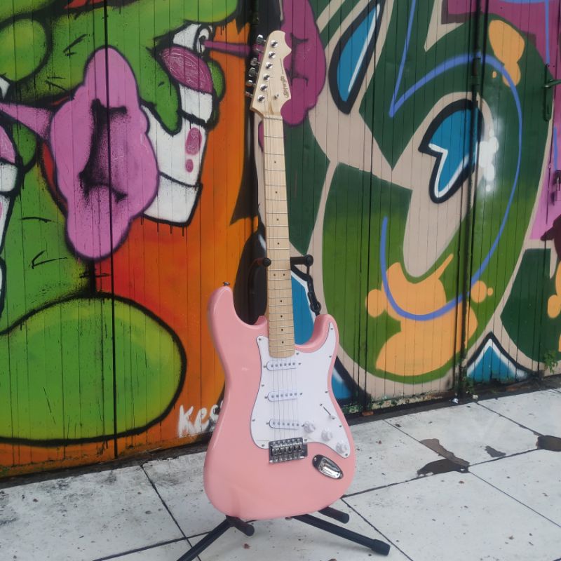 Gitar elektrik original Difergio pink