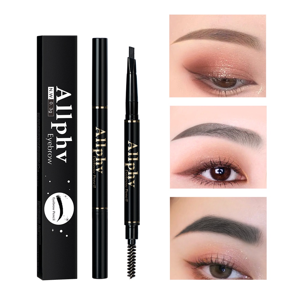 【Baru】ALLPHV Pensil Alis 2 in 1 Original Eyebrow Putar Otomatis Eye Brow Pencil 5 Warna