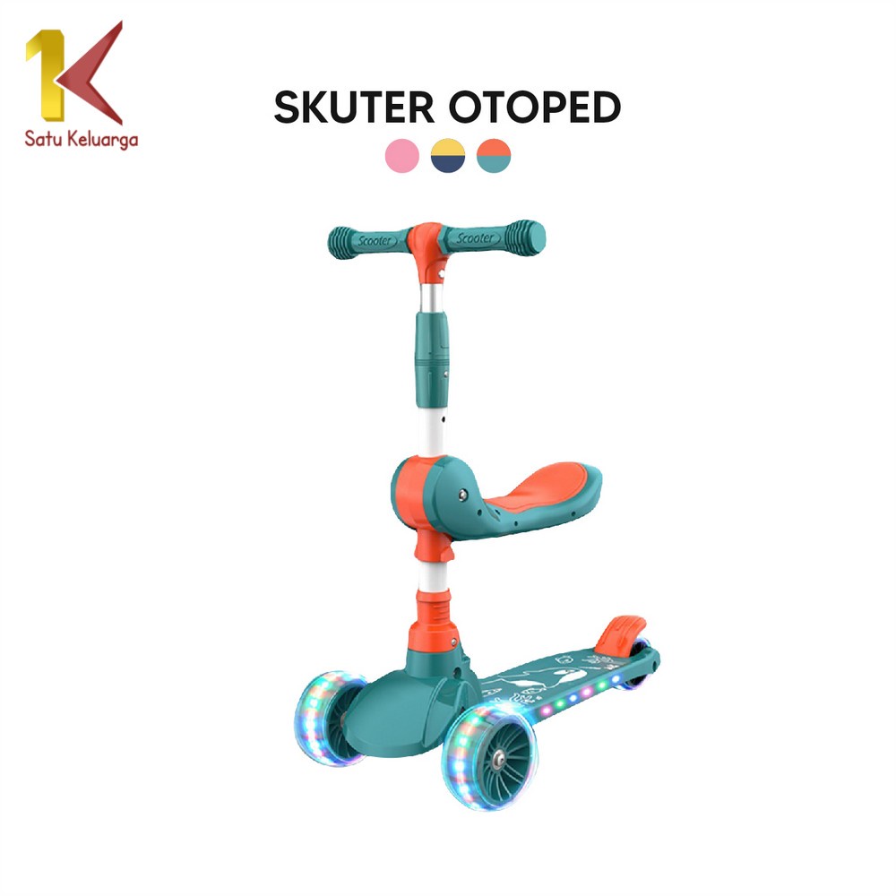 Satu Keluarga Mainan Anak Skuter Otoped Sepeda Duduk 3 Roda 2in1 M290 Scooter Anak Multifungsi Ada M