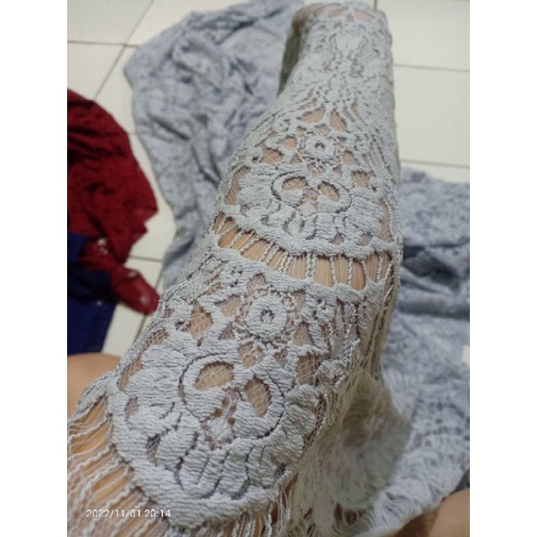 Bahan Kebaya Saint Laurent 3D Benang timbul Mewah Cantik untuk Kebaya Pengantin