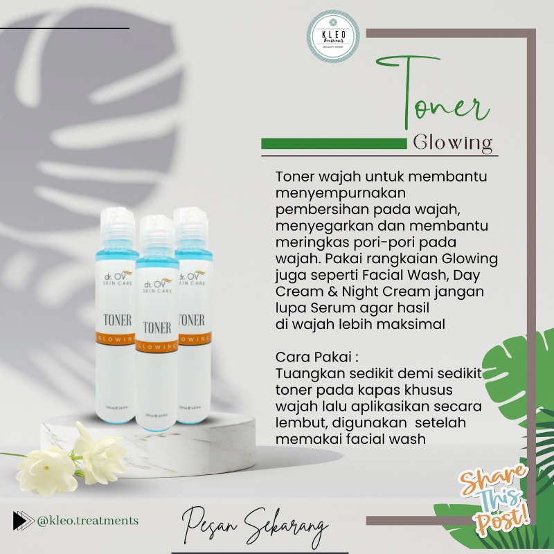 Paket Glowing Dr OV Skincare BPOM/ Paket Komplit Dr OV Skincare, Ready!!