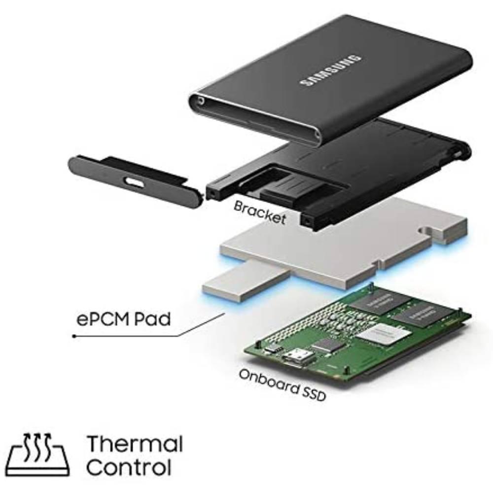 Samsung Portable SSD T7 Touch SSD Eksternal 128GB - Hitam