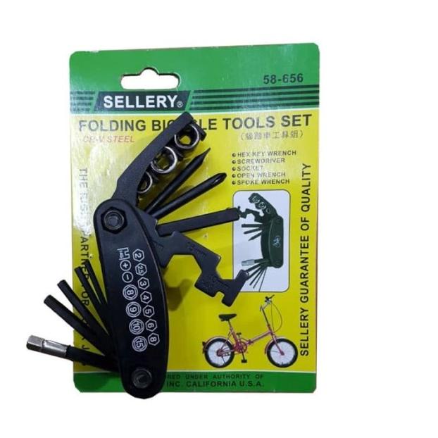 Folding Bicycle Tools set Sellery / Obeng , Kunci sok Set Sepeda