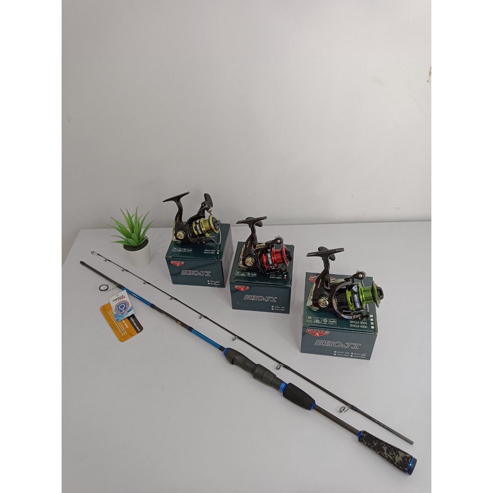 Set Joran Daido Warlock dan  Reel Pancing Import Aewa Shoji 8 Bearings