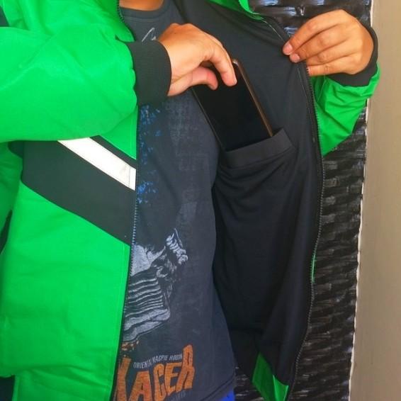 jaket polos hijau bomber ojol - M