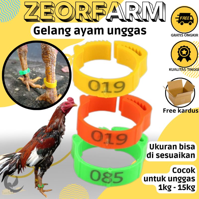 ring 2.0 - 2.4 gelang kaki ayam bebek unggas bercode ukuran bisa di atur zeorfarm